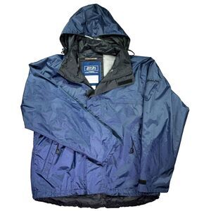 Bimini Bay Outfitters Waterproof Windbreaker Mens Medium Blue Breathable Ripstop
